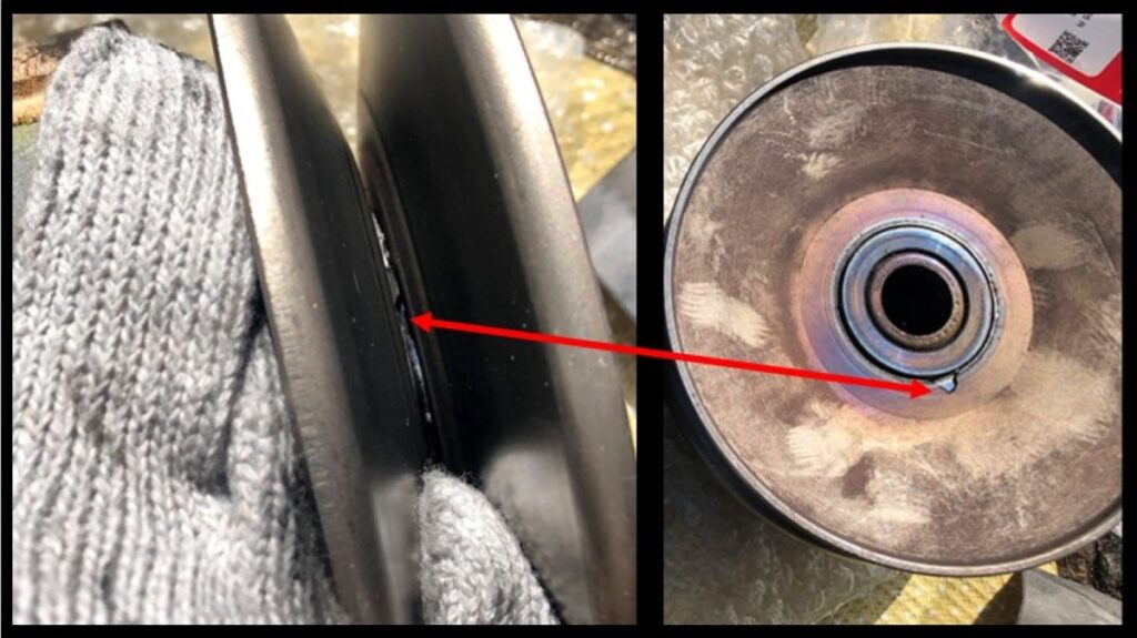 PCX 社外セカンダリープーリー 破損状態